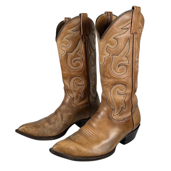 VINTAGE PANHANDLE SLIM Cowhide Western Cowboy Boots - Picture 3 of 10